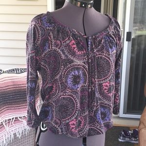 Purple Pattern Boho Top